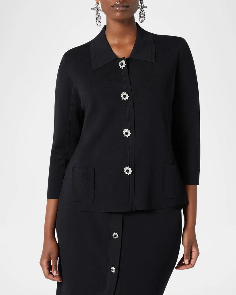 Marina Rinaldi Plus Size Comune Embellished Knit Jacket 4