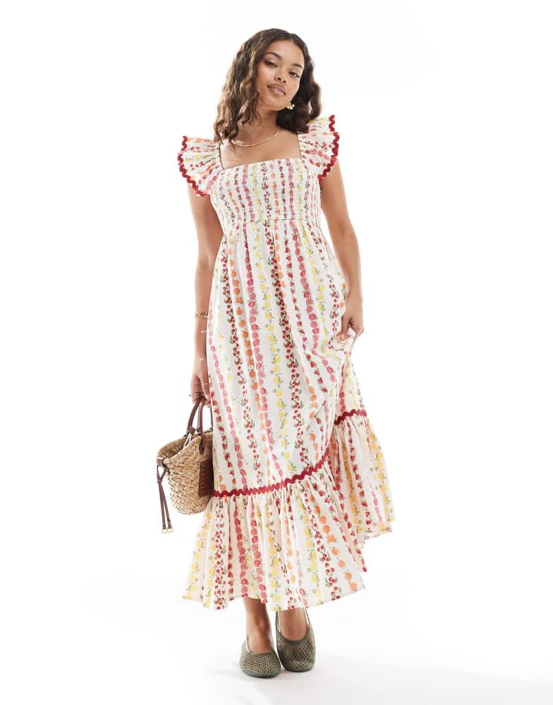 Miss Selfridge Petite poplin maxi dress in fruit print  On Sale Now with  Up to 10% Off | Discover Exclusive Deals & Savings at BeyondStyle   Authentic Miss Selfridge Home|women with
