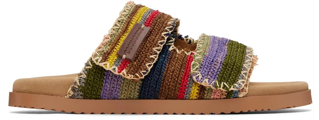DSQUARED2 Multicolor Striped Sandals