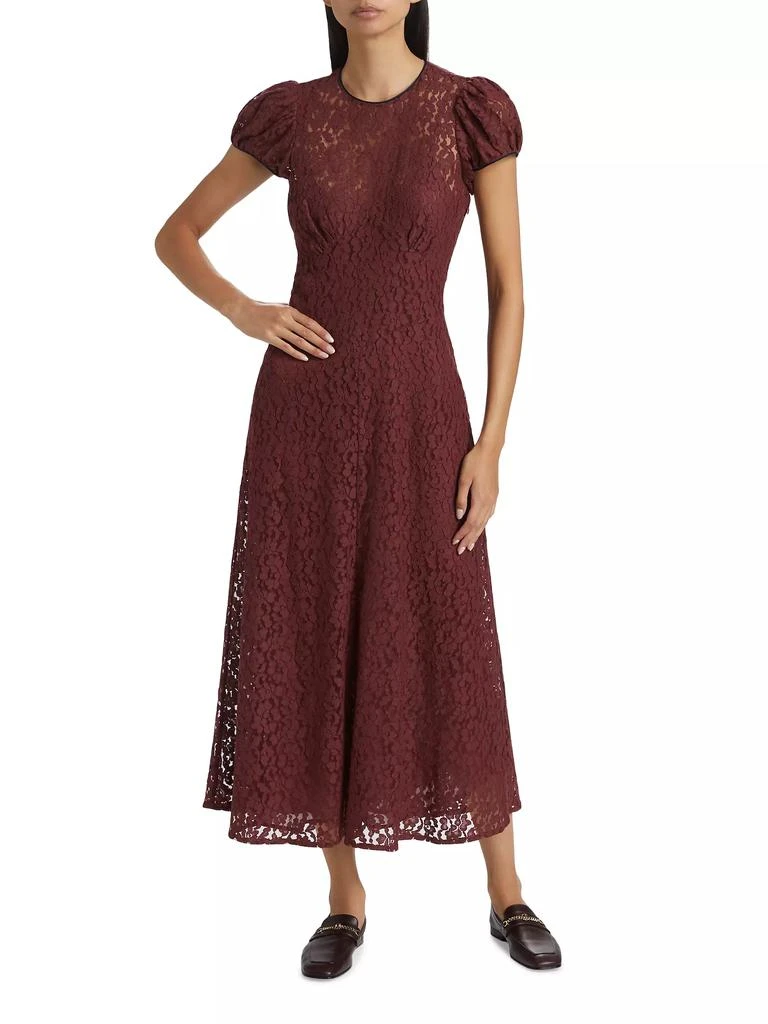 DÔEN Katarina Lace Fit & Flare Short-Sleeve Midi-Dress 3