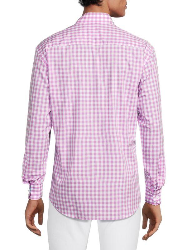 Bertigo Gingham Check Button Down Shirt