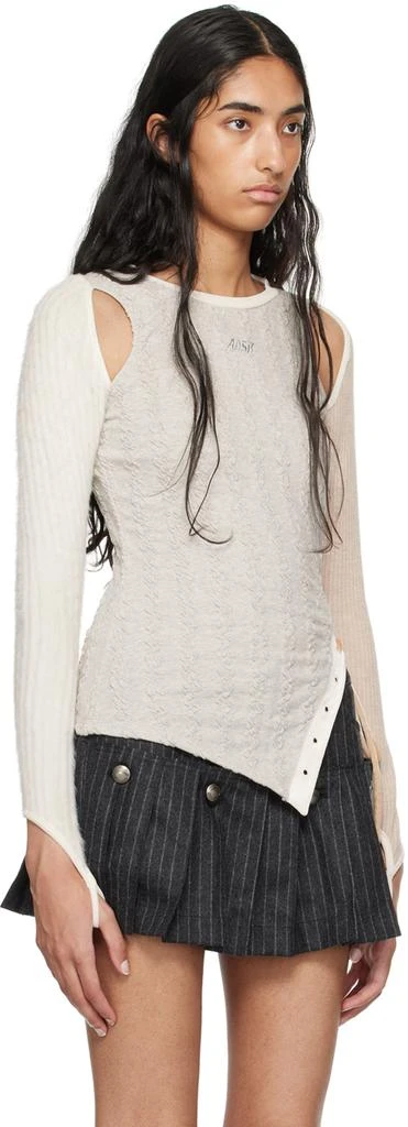 ANDERSSON BELL Gray & Beige Braids Cutout Sweater 2