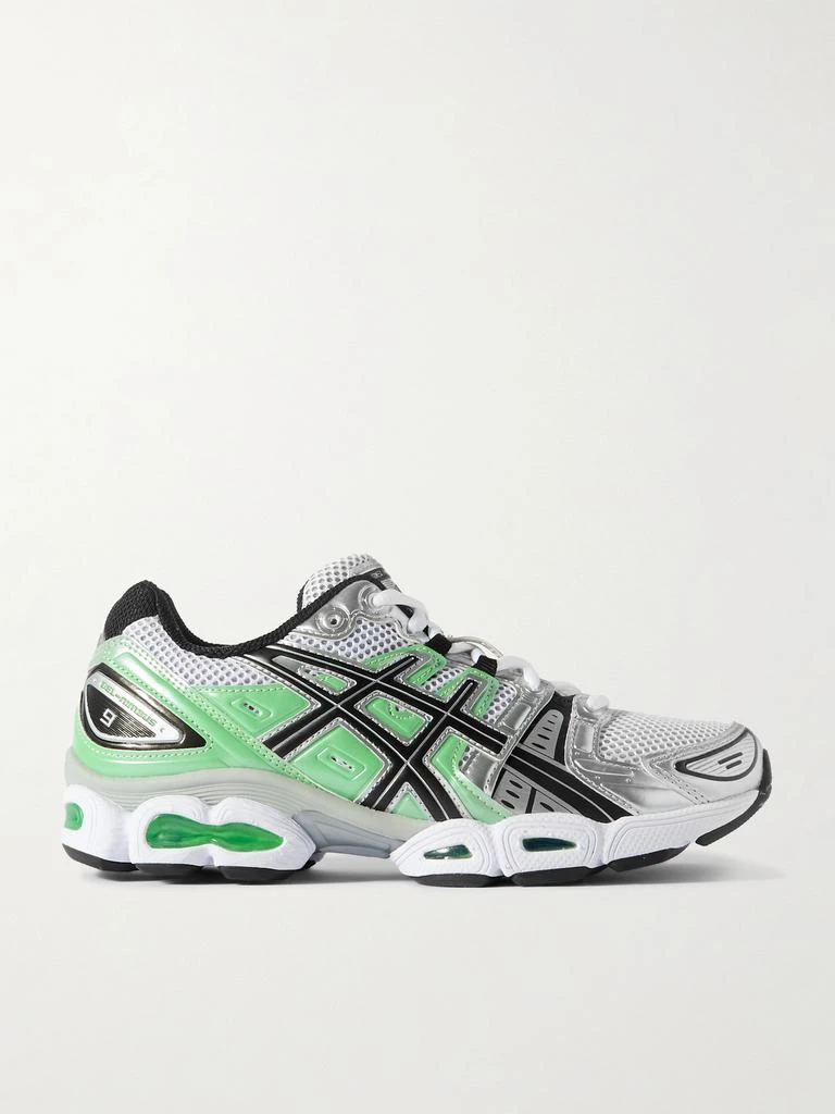 Asics Gel-nimbus 9 人造皮革边饰网眼运动鞋 1