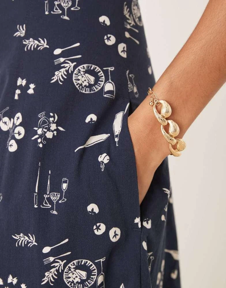 Abercrombie & Fitch Abercrombie & Fitch strapless flare midi dress in blue floral 4