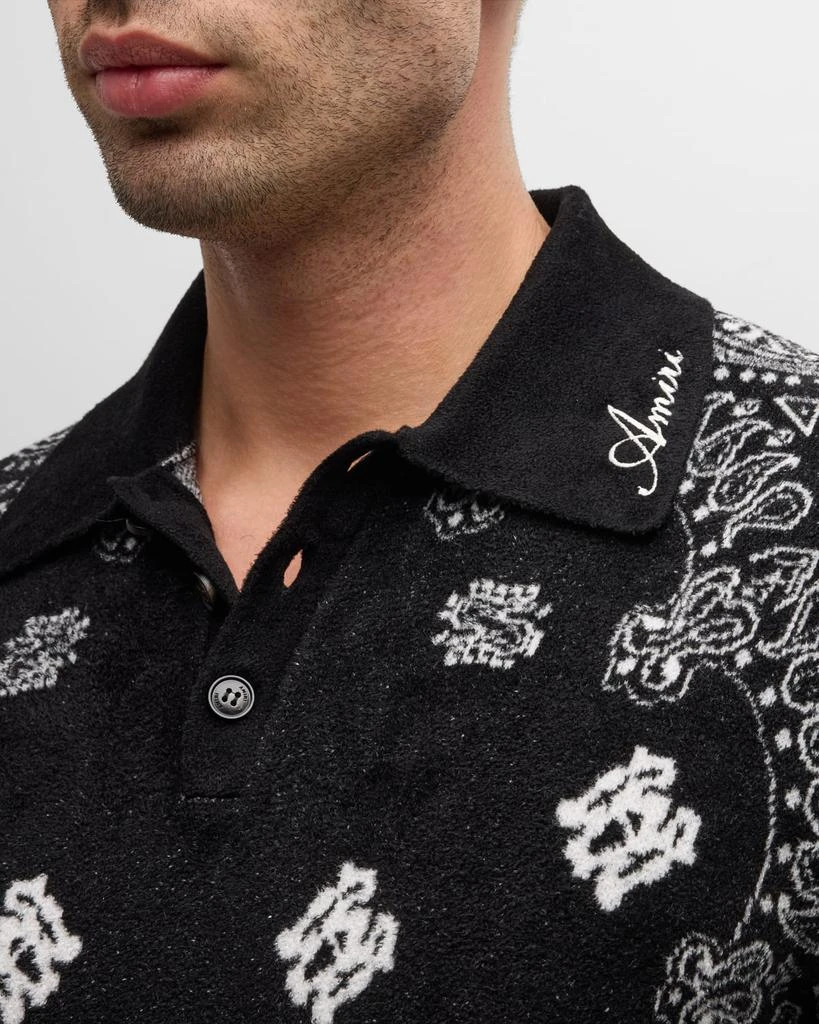 AMIRI Men's Bandana Knit Polo Shirt 5