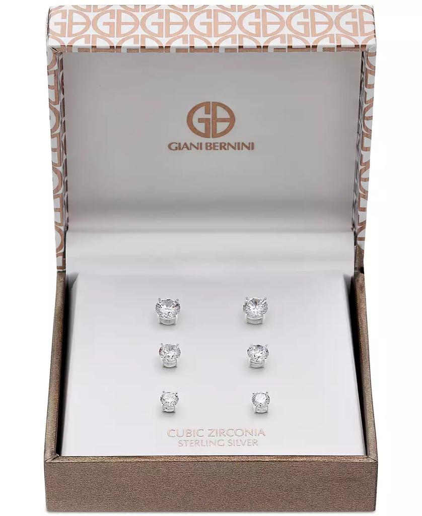 Giani Bernini Cubic Zirconia Stud Earring Set in 18k Gold over Sterling Silver or Sterling Silver, Created for Macy's