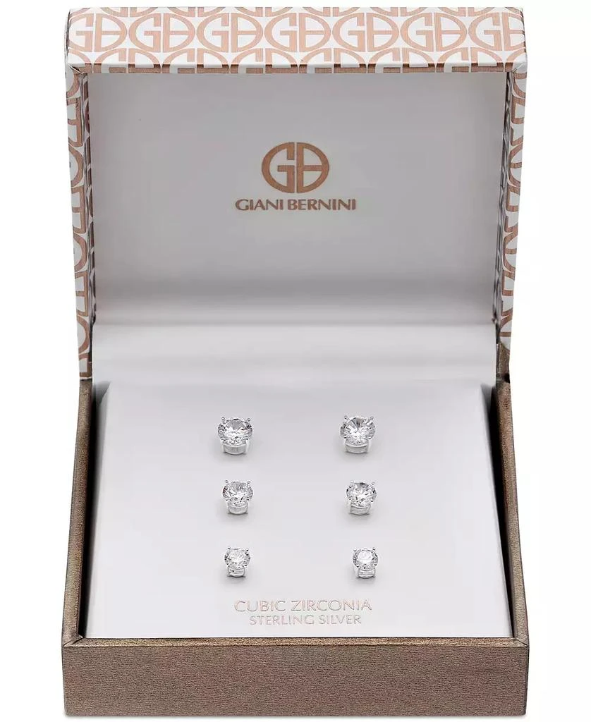 Giani Bernini Cubic Zirconia Stud Earring Set in 18k Gold over Sterling Silver or Sterling Silver, Created for Macy's 2