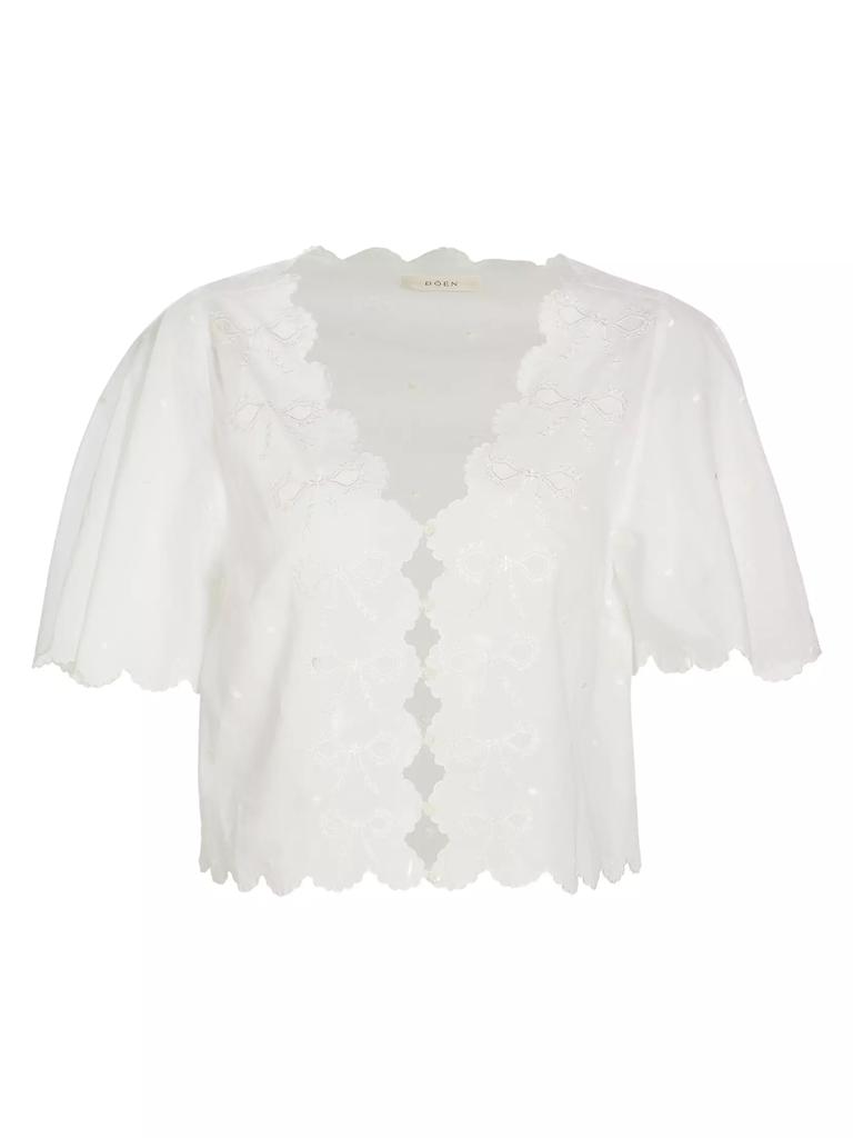 DÔEN Kacy Embroidered Cotton Voile Top