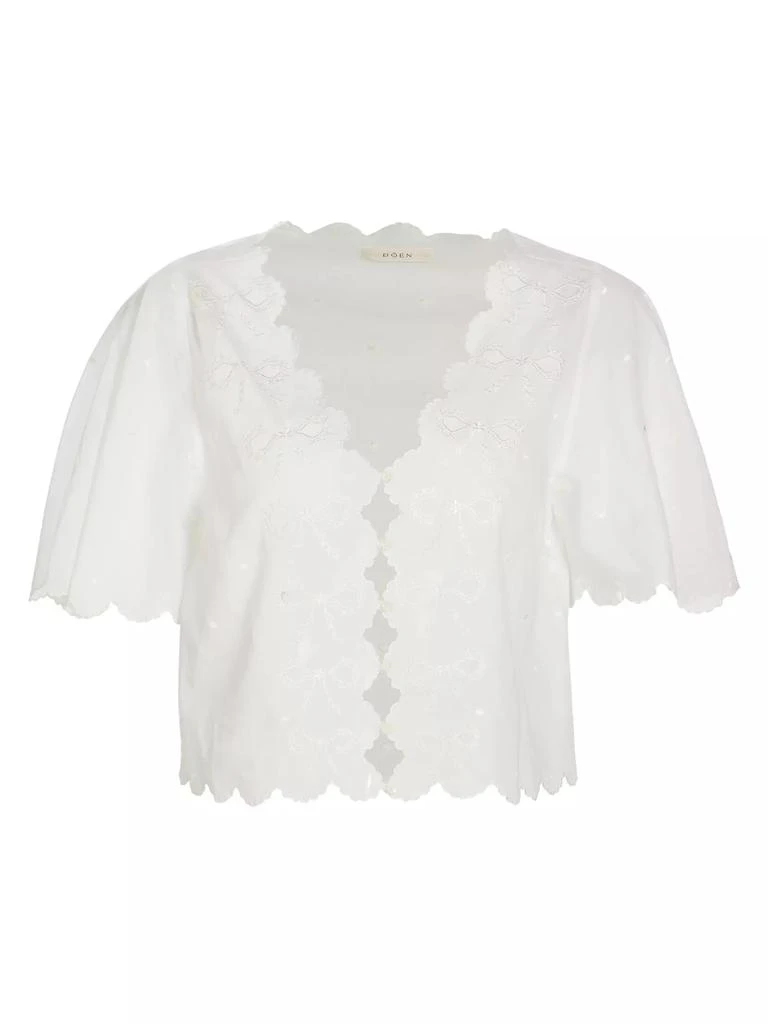 DÔEN Kacy Embroidered Cotton Voile Top 1