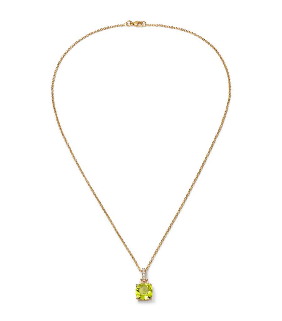 Kiki McDonough Yellow Gold, Diamond and Peridot Kiki Classics Pendant Necklace