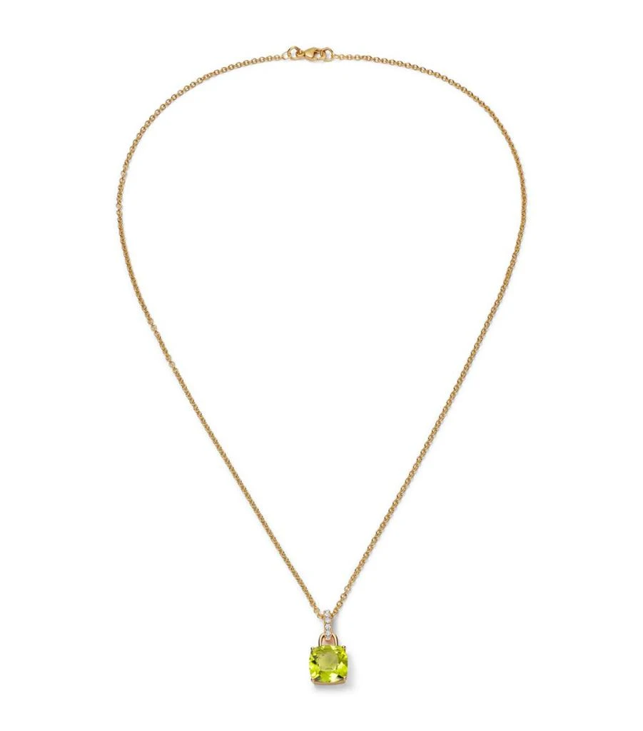 Kiki McDonough Yellow Gold, Diamond and Peridot Kiki Classics Pendant Necklace 2