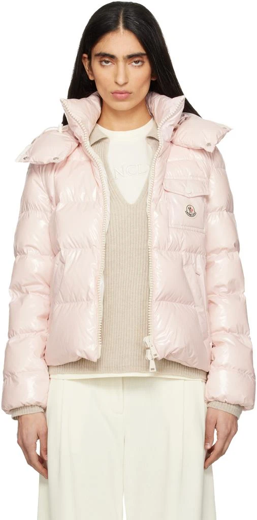 Moncler Pink Andro Hooded Short Down Jacket