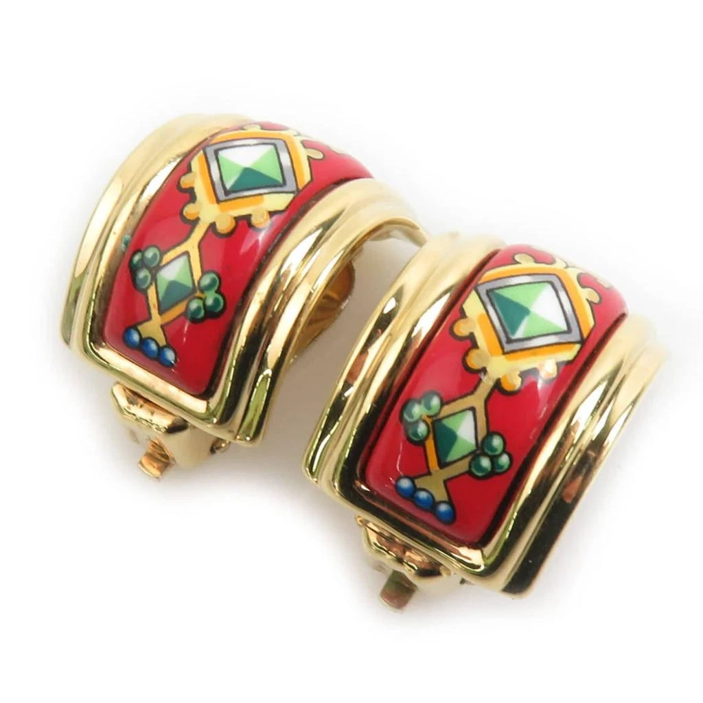 Hermes gold Color Metal Clip Earrings (Pre-Owned) 2