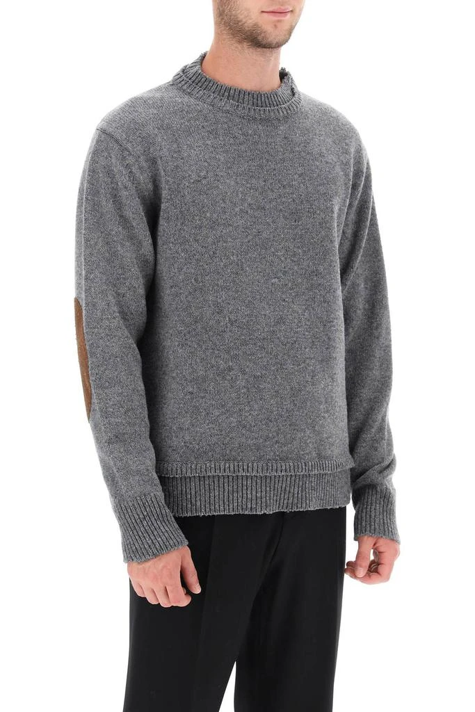 MAISON MARGIELA crew neck sweater with elbow patches 2