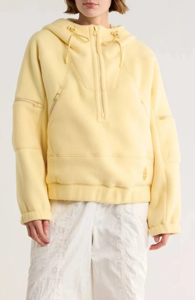 Free People Wild And Free Fleece Pullover In Yellow
