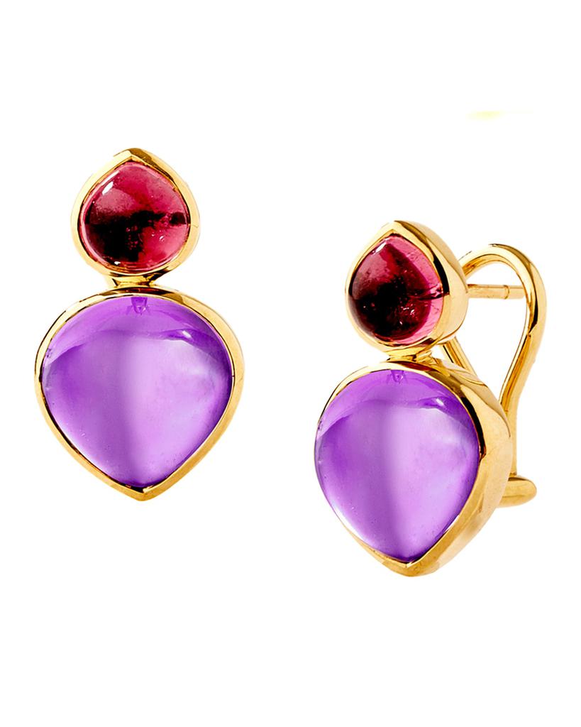 Syna Mogul 2-Stone Heart Clip-On Earrings