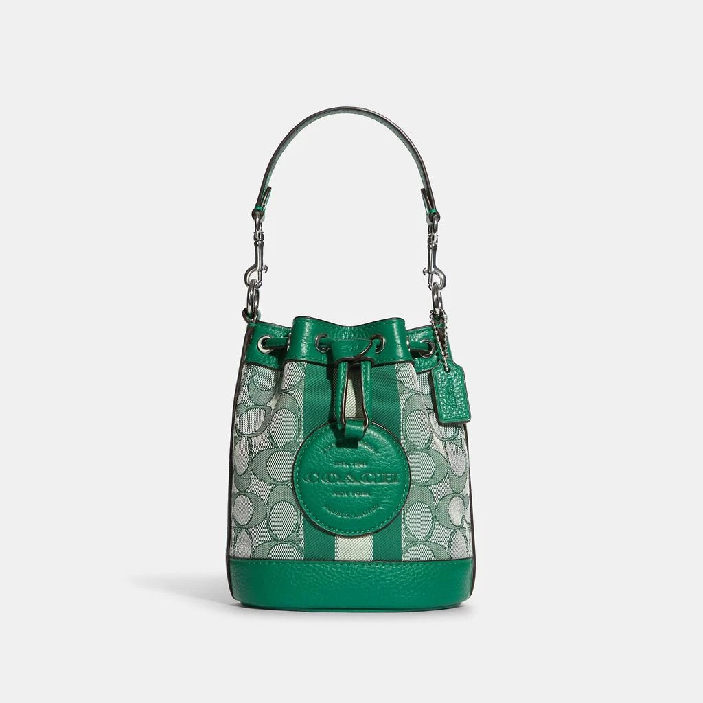 Coach Coach Outlet Mini Dempsey Bucket Bag In Signature Jacquard With Stripe And Coach Patch 7