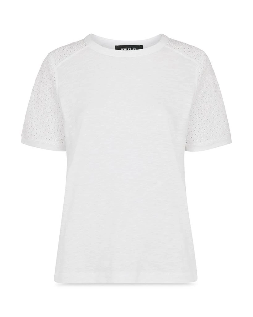 Whistles Broderie Sleeve Detail Tee 5