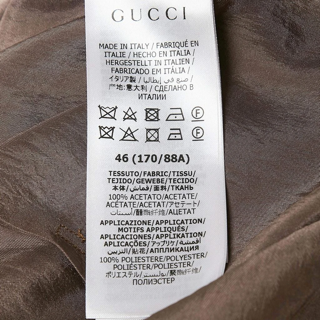 Gucci Gucci Brown Logo Applique Satin Hawaii Bowling Shirt S 7