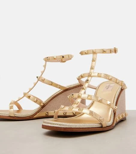 Valentino Rockstud 80 leather espadrille wedges 5