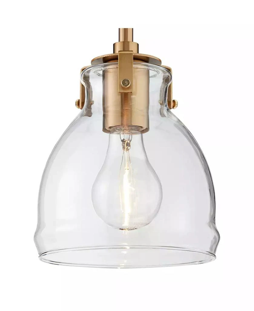 Possini Euro Design Soft Gold 6" Wide Clear Glass Shade Farmhouse Industrial Rustic Fixture Mini Pendant 6