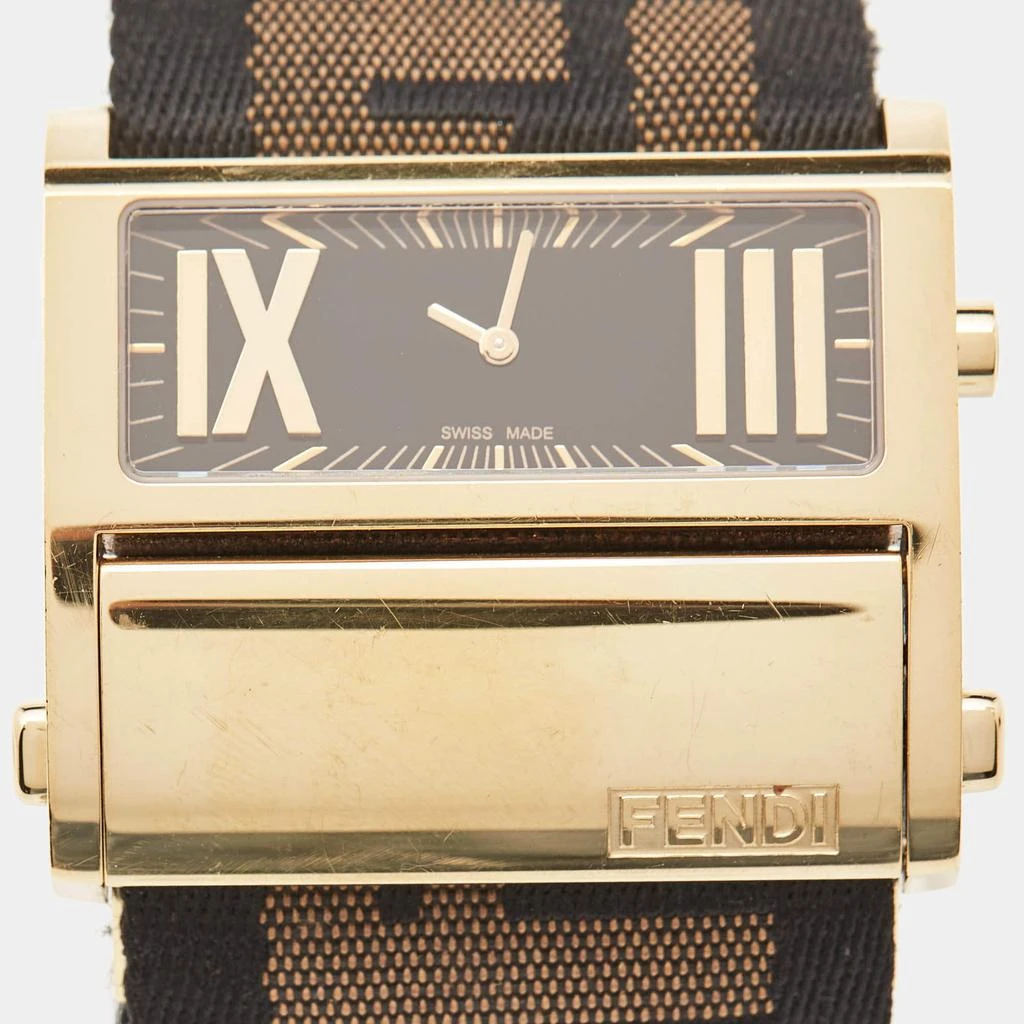 Fendi Fendi Black Gold Plated Stainless Steel Zip Code 1130G Women's Wristwatch 45.50 mm 3