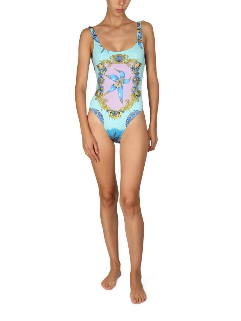 Versace Versace Allover Graphic Printed Low-Back Swimsuit 3