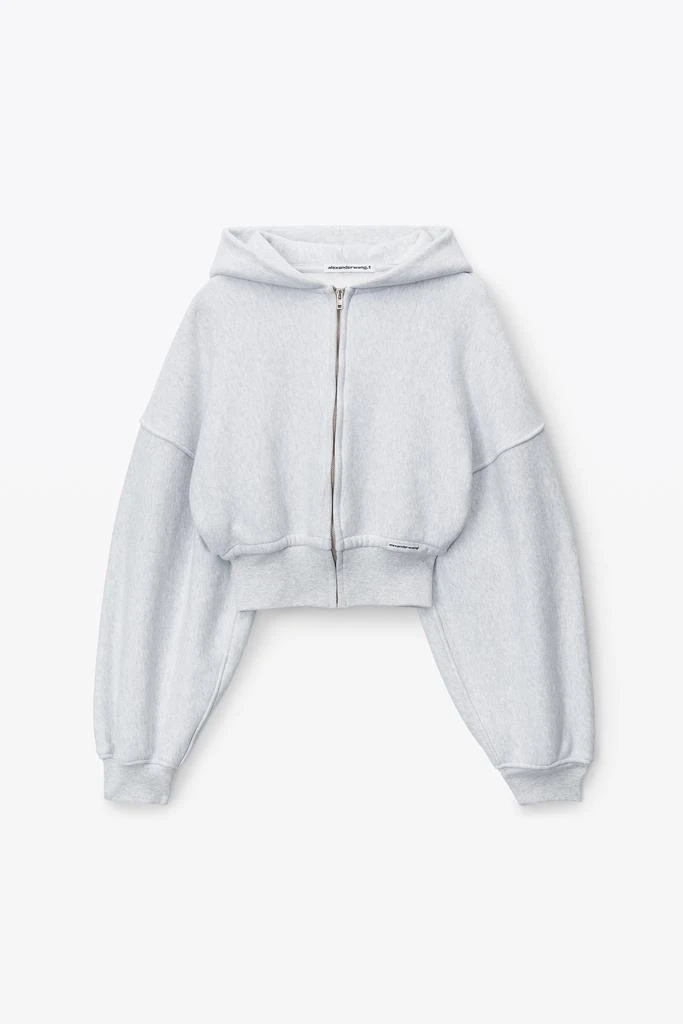 Alexander Wang cropped zip up hoodie in classic cotton terry 2