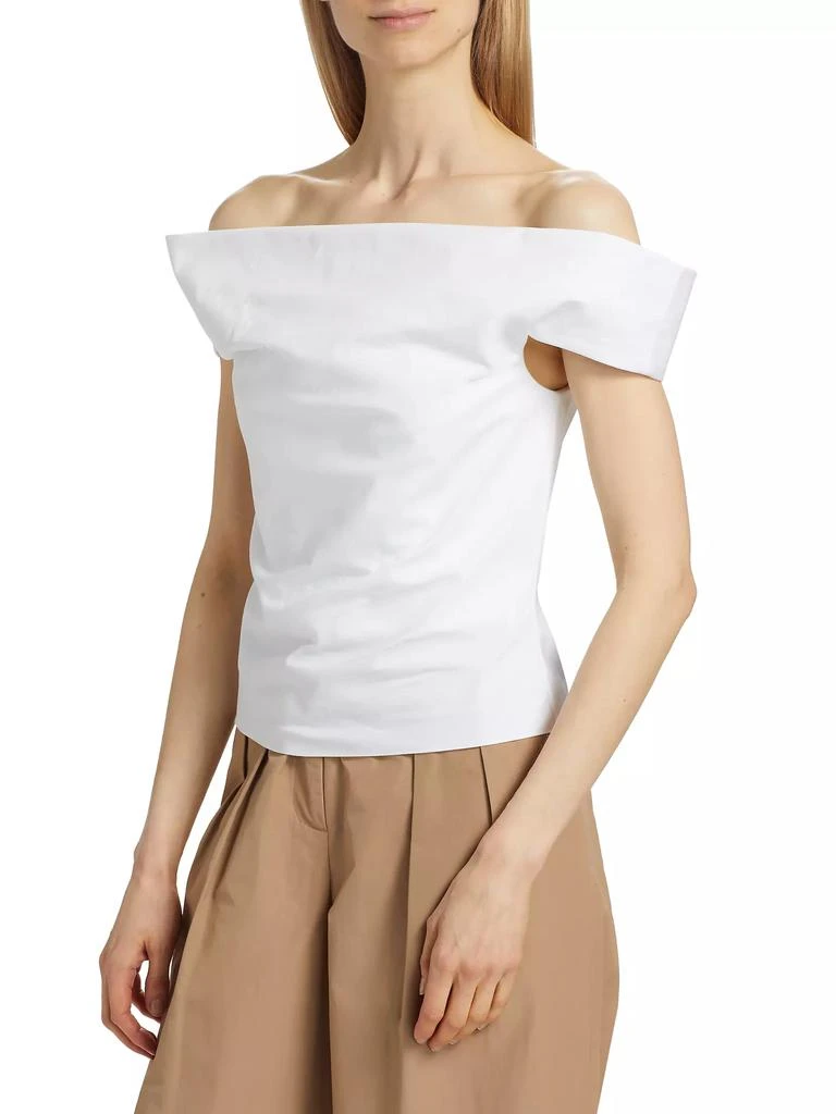 Rosie Assoulin Can't Bare It Cotton Poplin Top 4