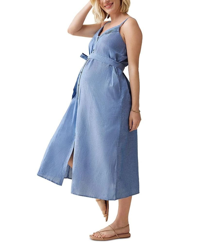 Ingrid & Isabel Maternity Chambray Button Front Dress 3