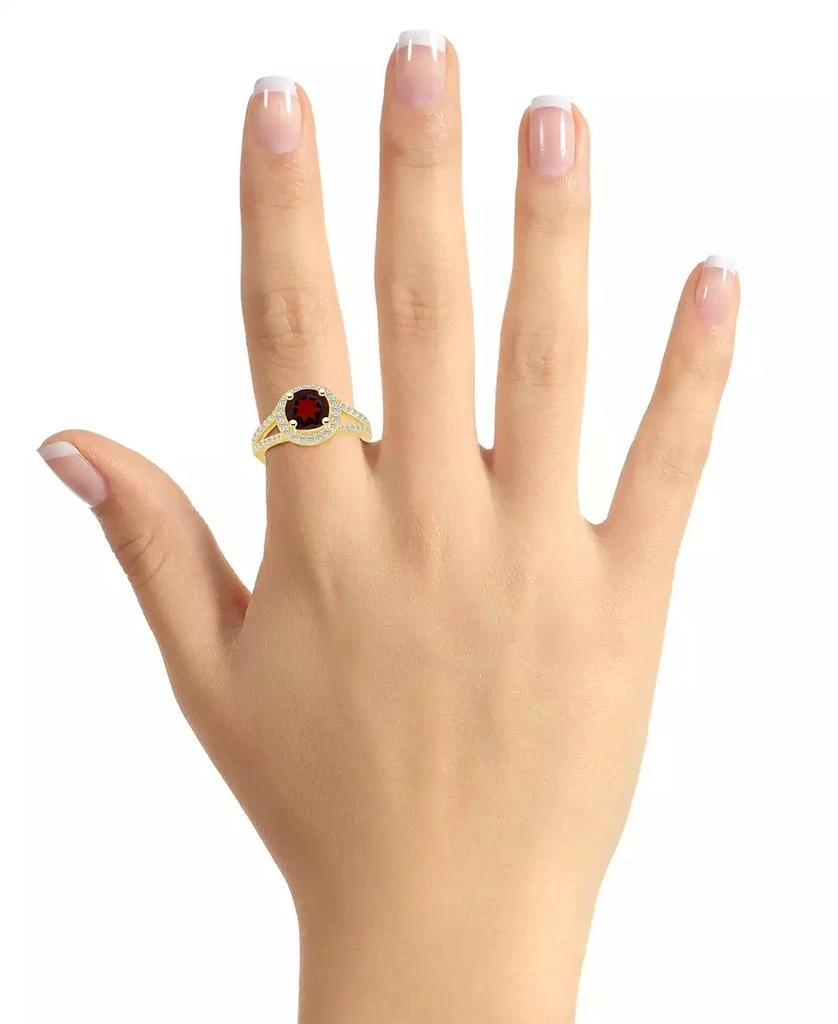 Macy's Garnet (2-1/2 ct. t.w.) and Diamond (1/2 ct. t.w.) Halo Ring in 14K Yellow Gold 2