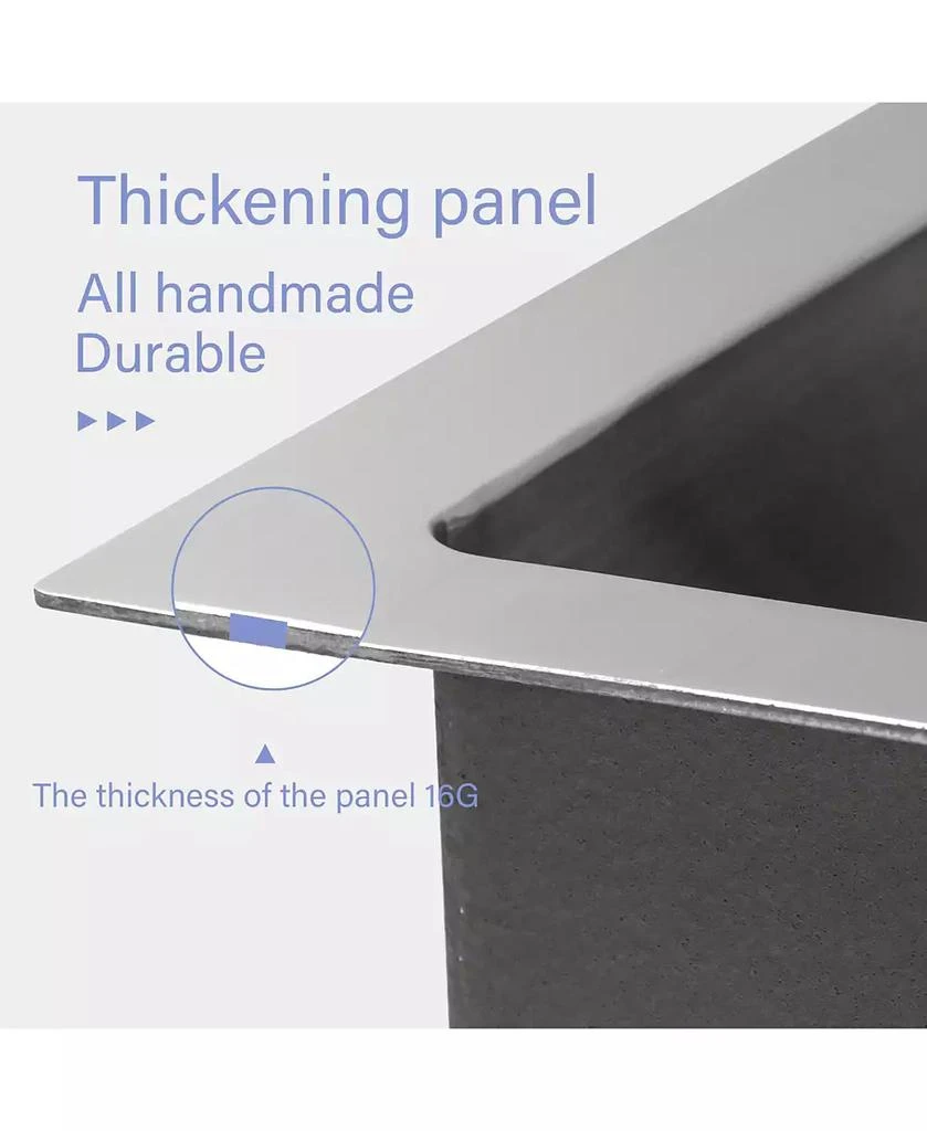 Flynama 27"x21"x10" Stainless Steel Farmhouse Apron Front Sink 9