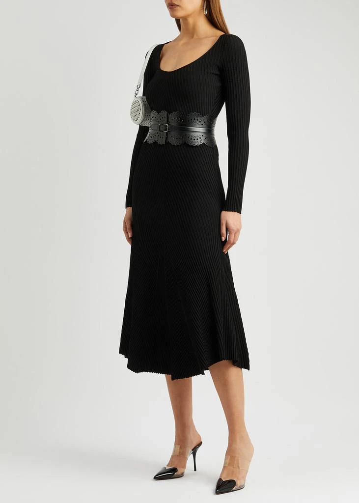 Alaïa Ribbed stretch-knit midi dress 4