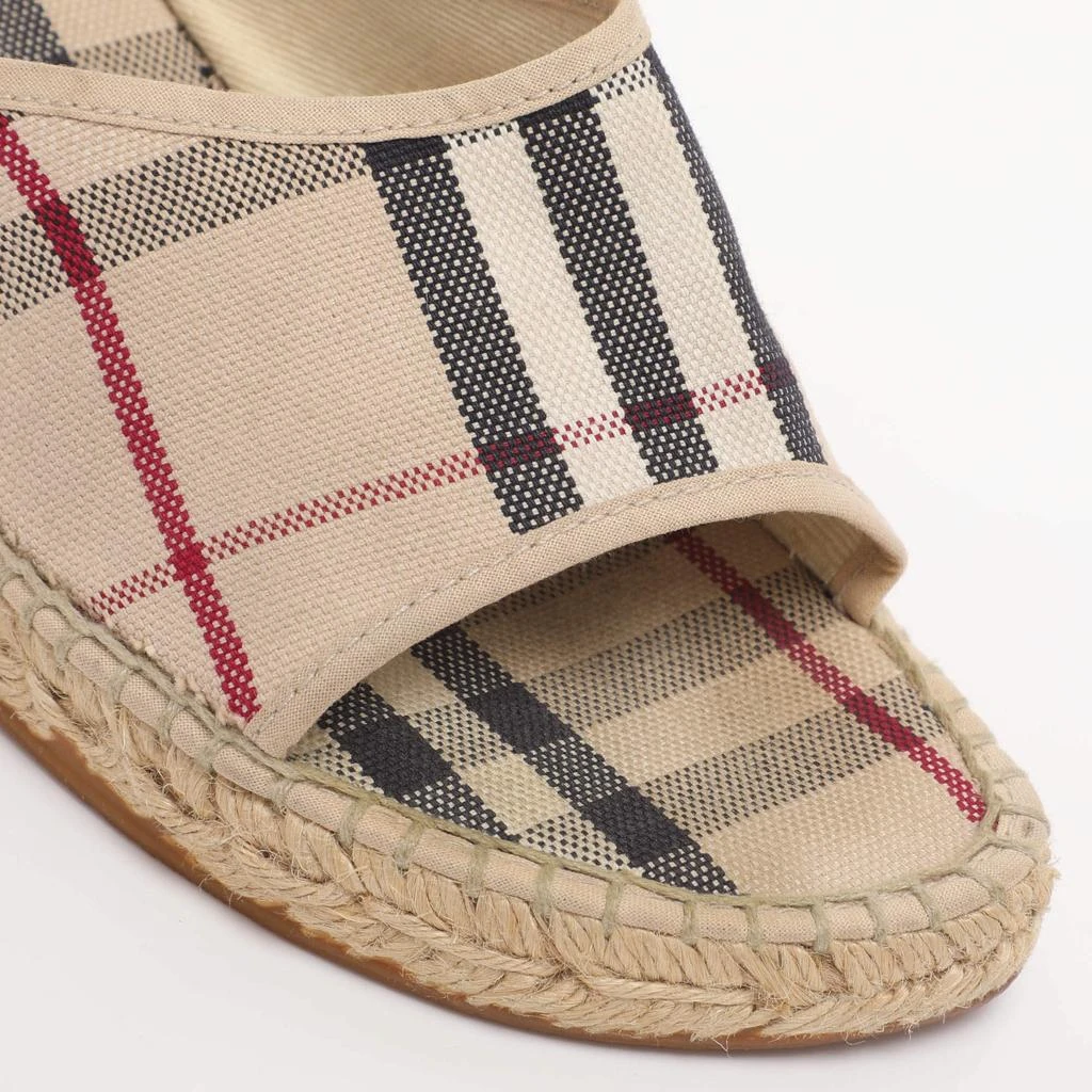 Burberry Burberry Beige Canvas Nova Check Wedge Ankle Strap Espadrilles Size 38 7