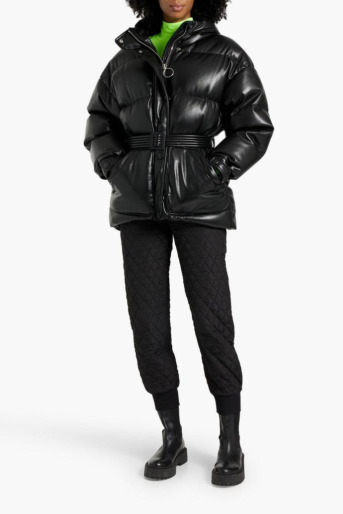 IENKI IENKI Michlin belted quilted faux leather down jacket