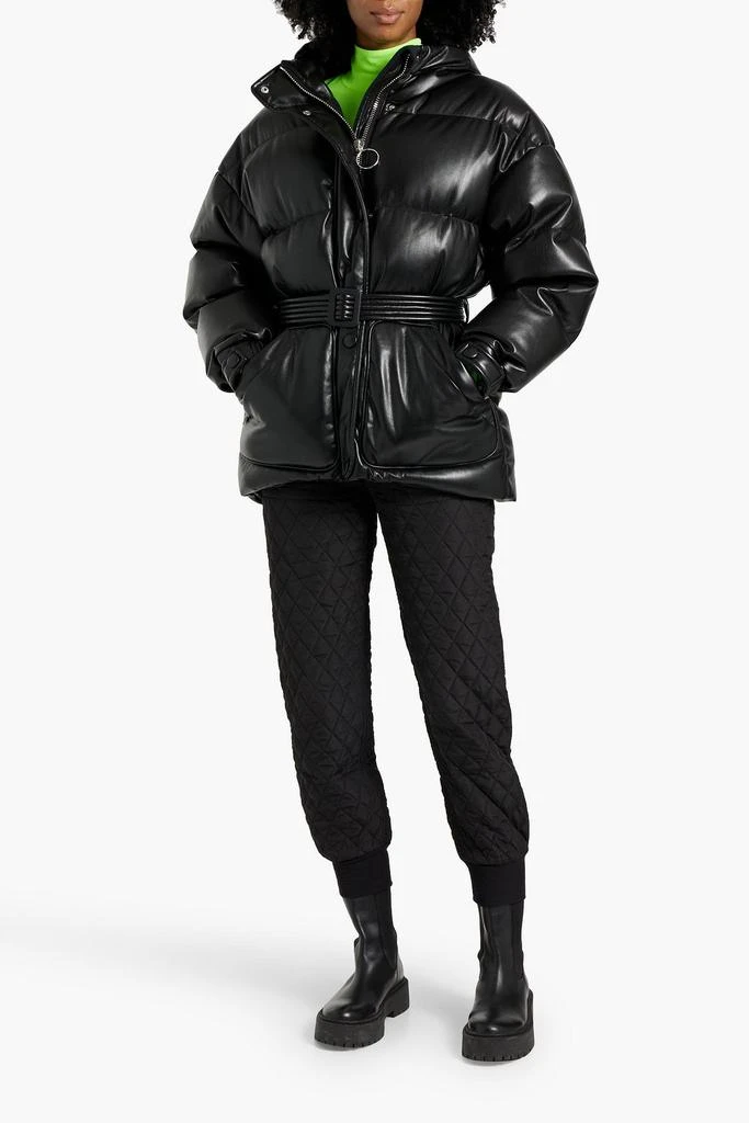 IENKI IENKI Michlin belted quilted faux leather down jacket 2