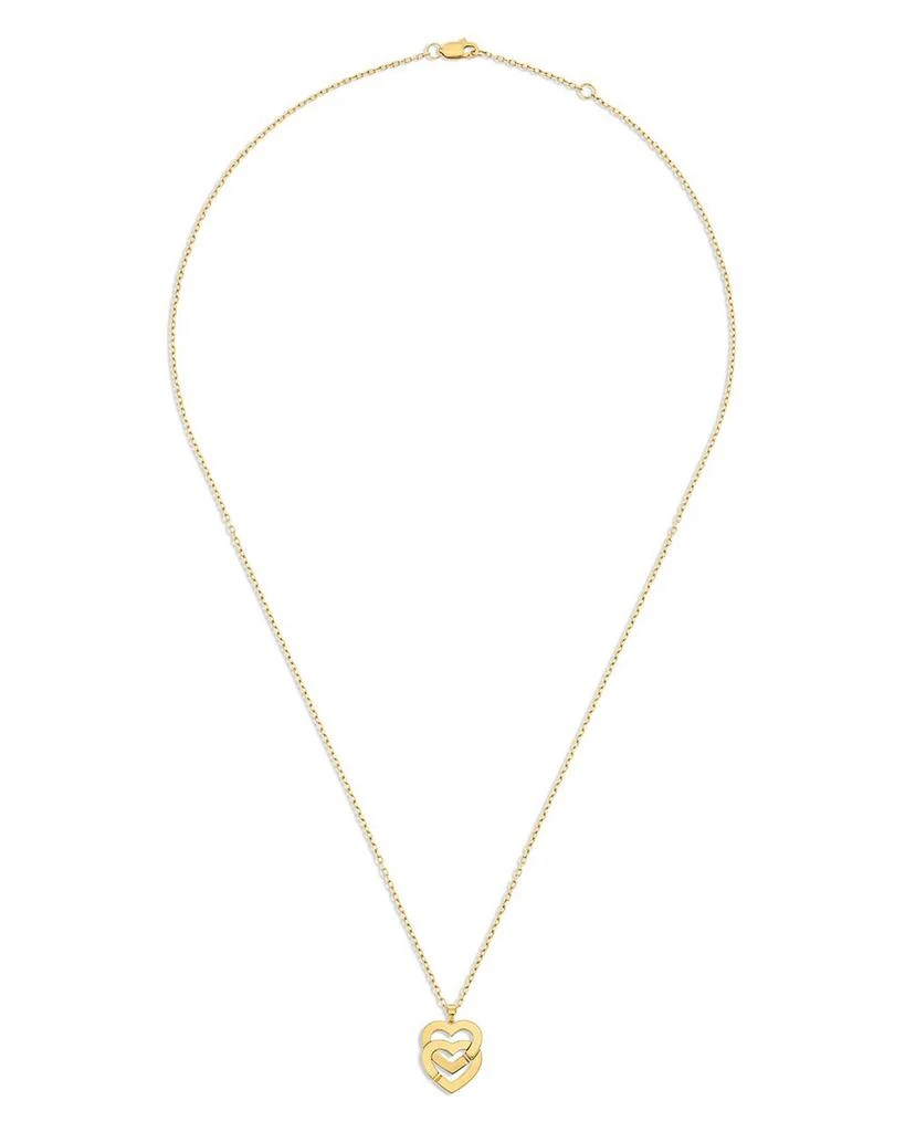 Dinh Van 18K Yellow Gold Double Coeurs Heart Pendant Necklace, 16.5" 1