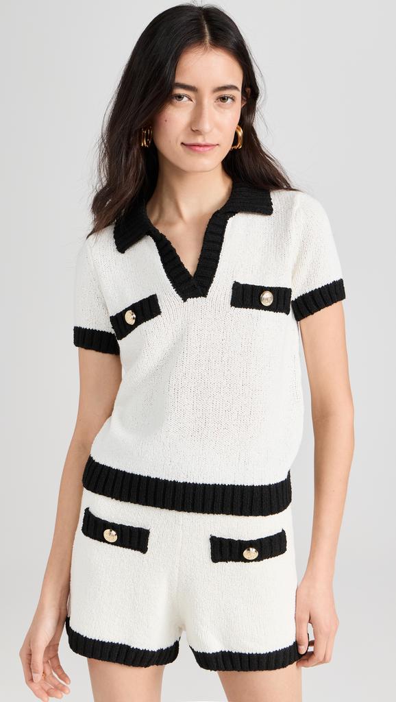 Endless Rose Crochet Knit Collared Top