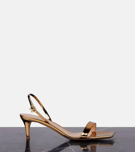 Gianvito Rossi Ribbon 55 metallic leather sandals 4