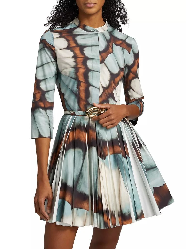 Oscar de la Renta Butterfly Belted Mini Shirtdress 3