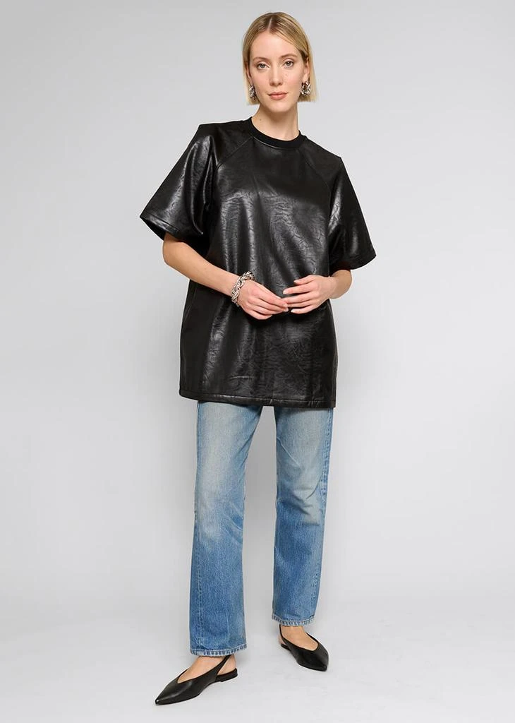 Pixie Market Black Leather T-Shirt 4