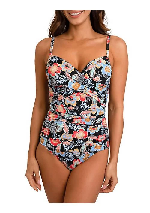 Fit 4 U 4 U Fit 4 Us Fit 2 Lift Makenna Underwire Crossover Front Shirred Tank W Removeable Pads 1