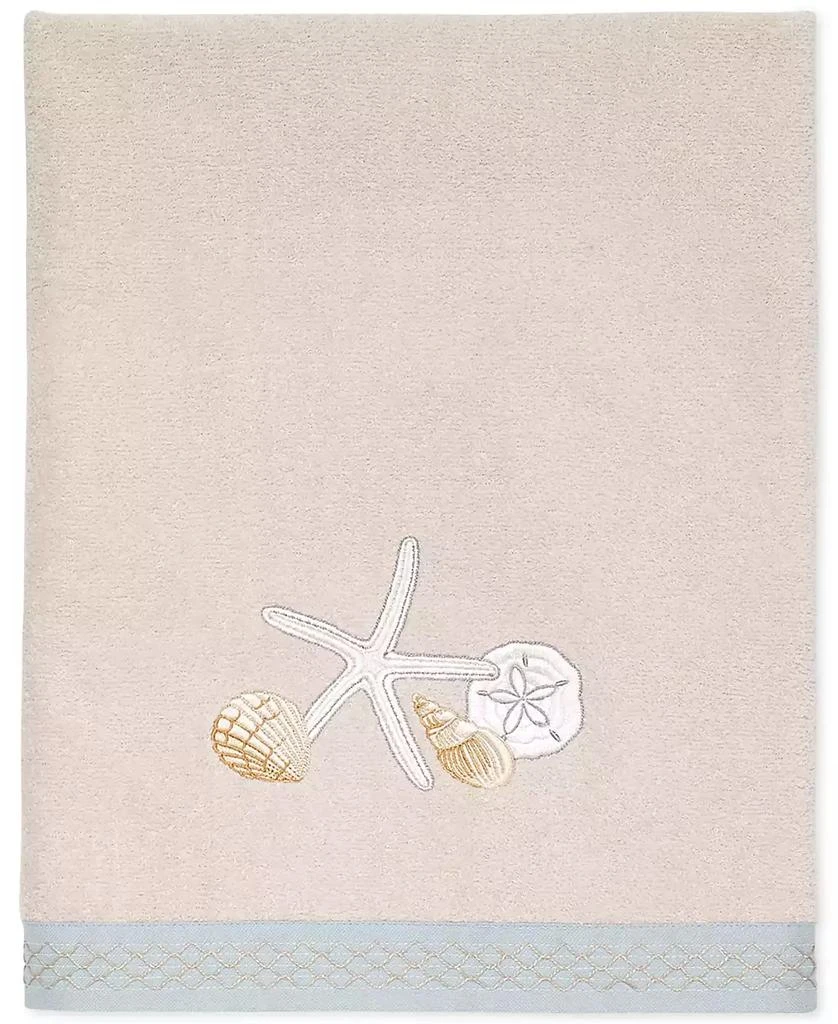 Avanti Seaglass Embroidered Seashell Cotton Bath Towel, 27" x 50" 1