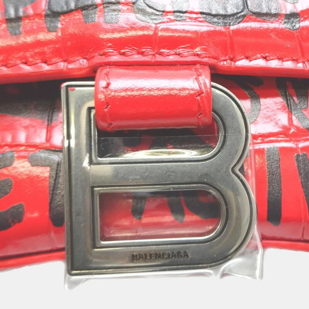 Balenciaga Balenciaga Red Leather Graffiti Hourglass XS Top Handle Bags 8