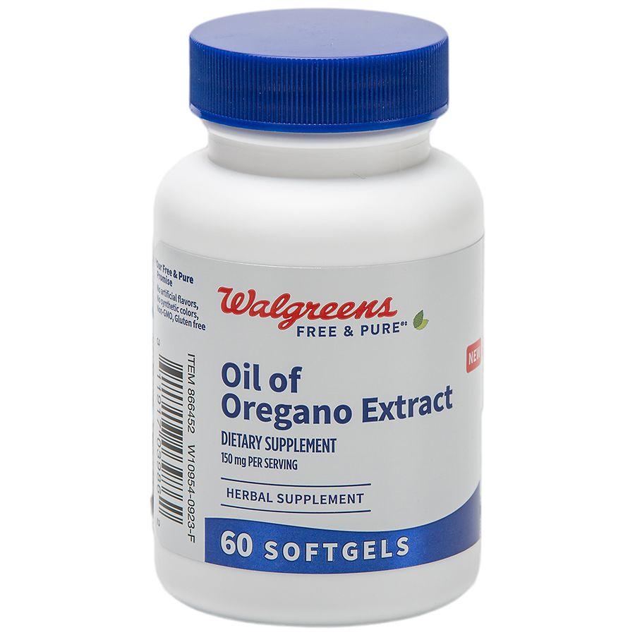 Walgreens Free & Pure Oil of Oregeno Extract 150mg Softgels (60 days)