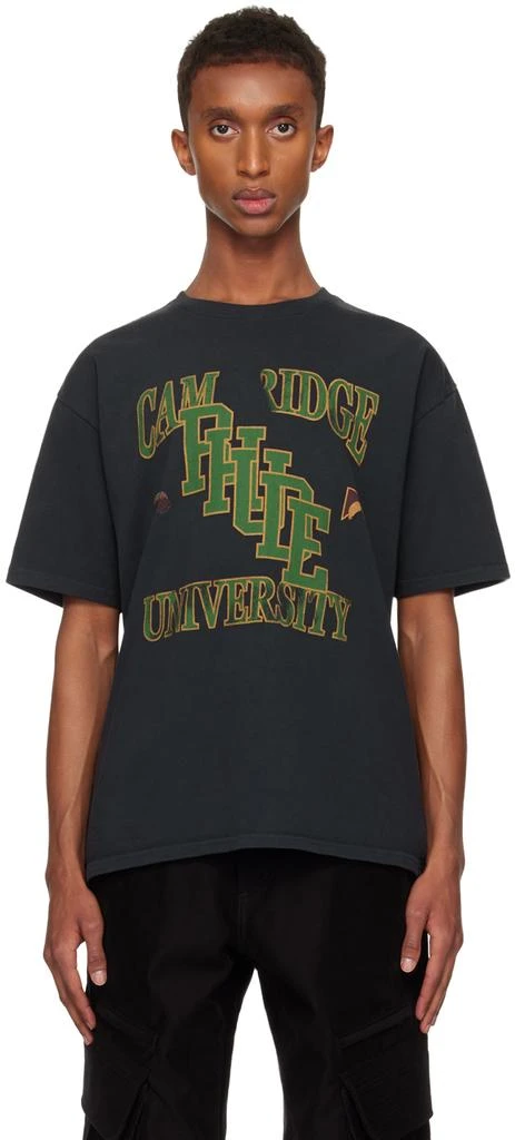 Rhude Black 'Rhude' University T-shirt 1