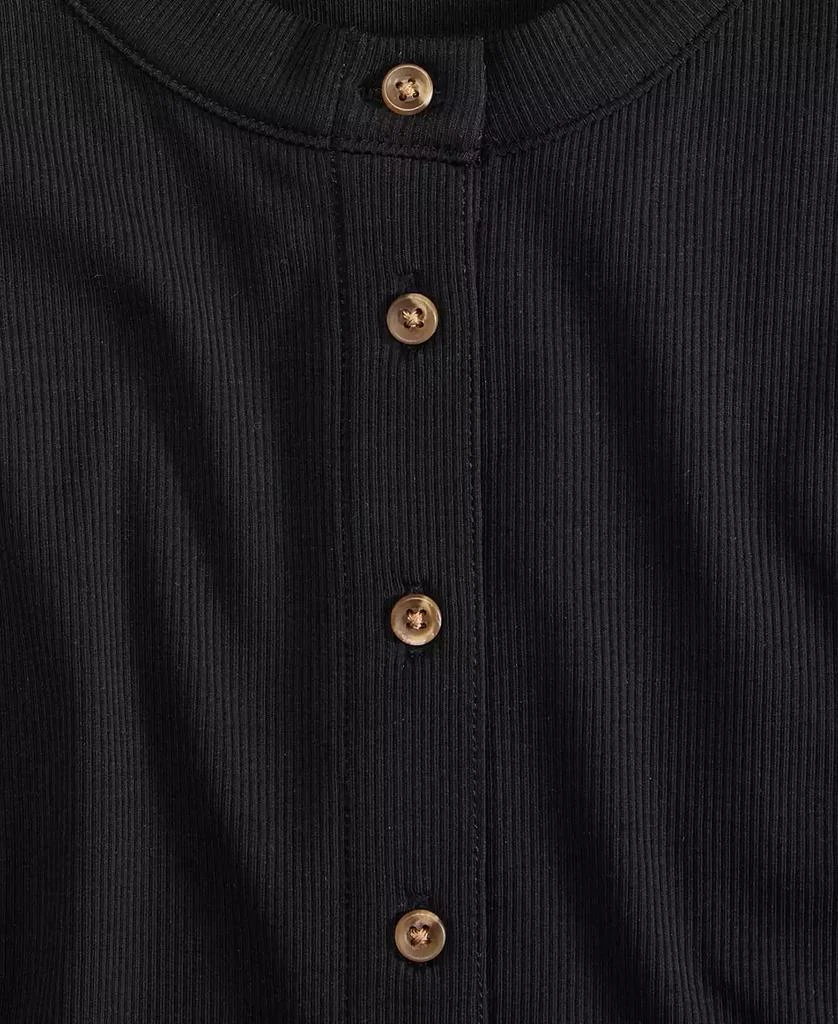 On 34th Women's Rib-Knit Short-Sleeve Button Front Top, Exclusively at Macy's 3