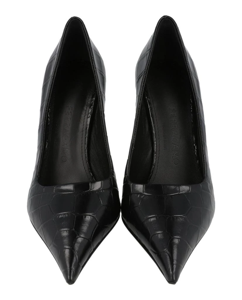 Salvatore Ferragamo Eva Crocodile Leather Pumps 5