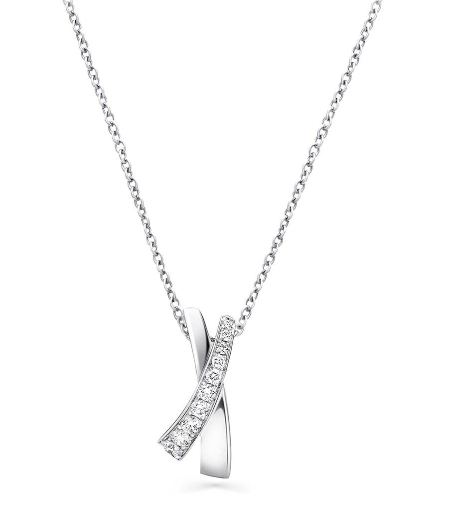 Graff White Gold and Diamond Kiss Necklace