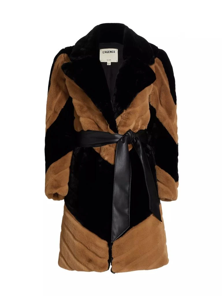L'Agence Zoya Faux-Fur Belted Coat 1